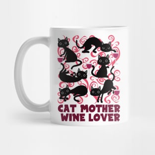 cat mother wine lover Mug